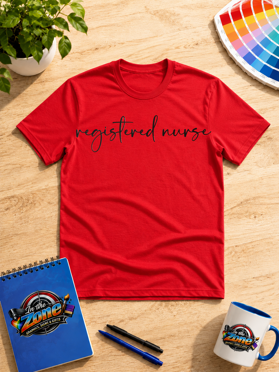 Registered Nurse Script Graphic T-Shirt | Minimalist RN Nurse Tee