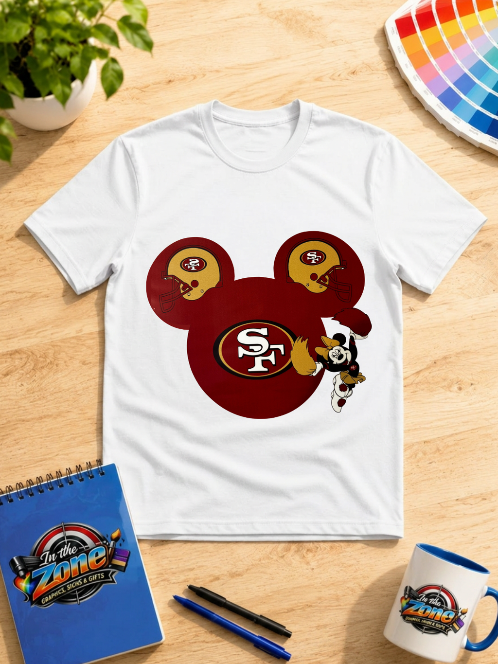 San Francisco 49ers Mouse Ears Football Graphic Shirt | Game Day Fan Tee