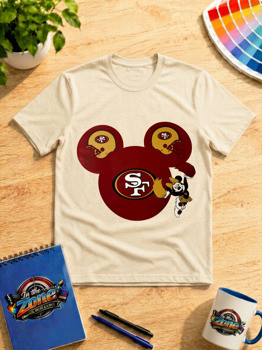 San Francisco 49ers Mouse Ears Football Graphic Shirt | Game Day Fan Tee