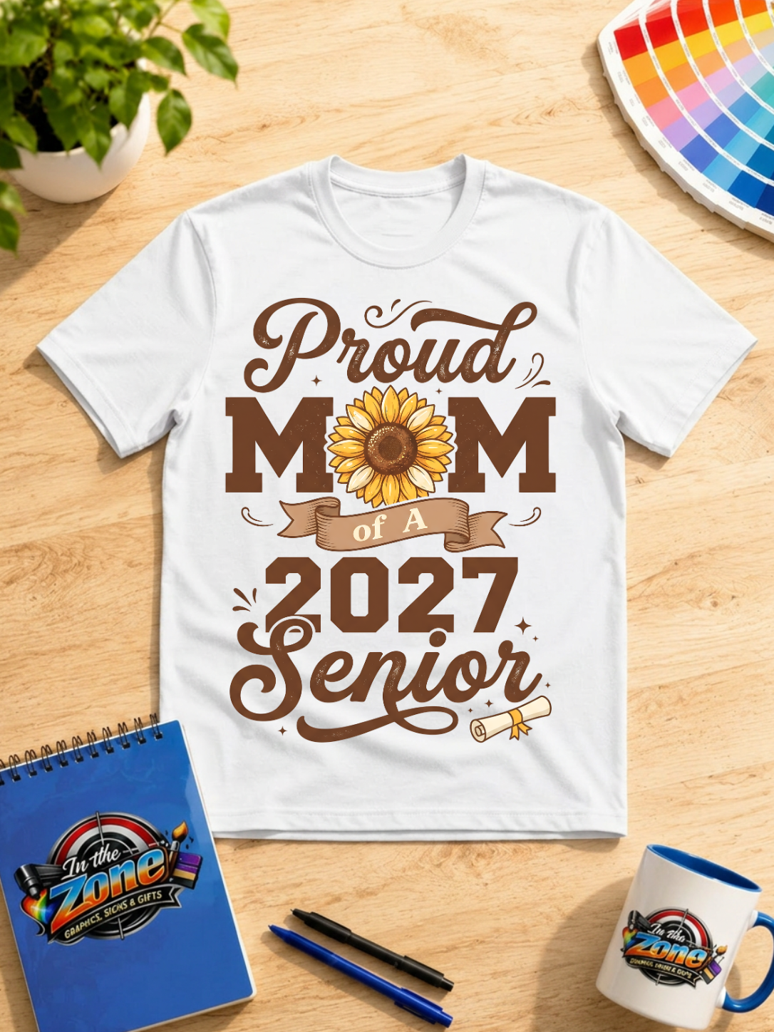 Proud Mom of a 2027 Senior Shirt – Sunflower Senior Mom Graphic Tee