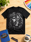 Jesus & Lion of Judah Graphic Shirt – Christian Faith T-Shirt