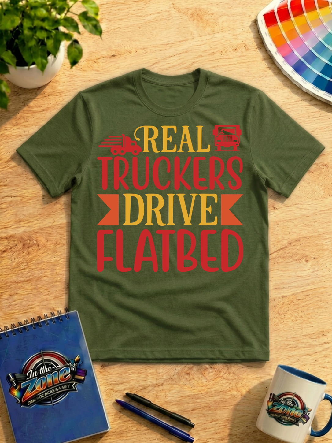 Real Truckers Drive Flatbed Graphic Shirt – Funny Flatbed Truck Driver Gift