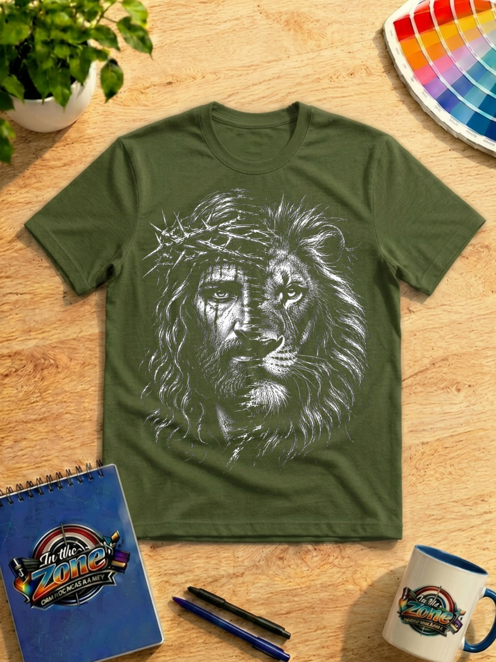Jesus & Lion of Judah Graphic Shirt – Christian Faith T-Shirt