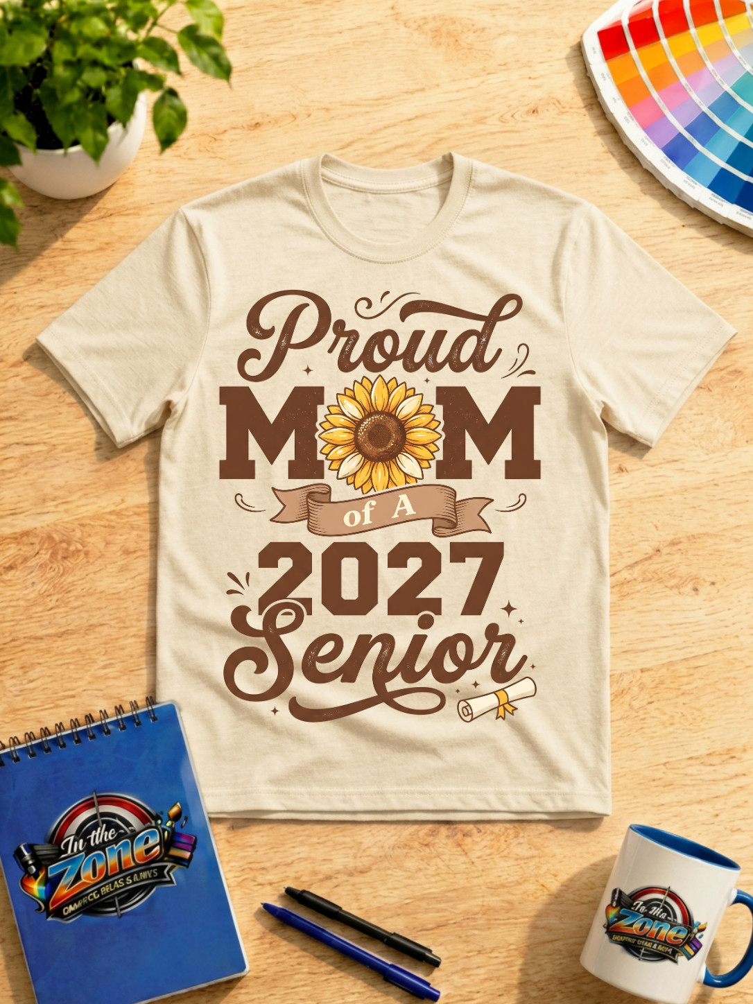 Proud Mom of a 2027 Senior Shirt – Sunflower Senior Mom Graphic Tee