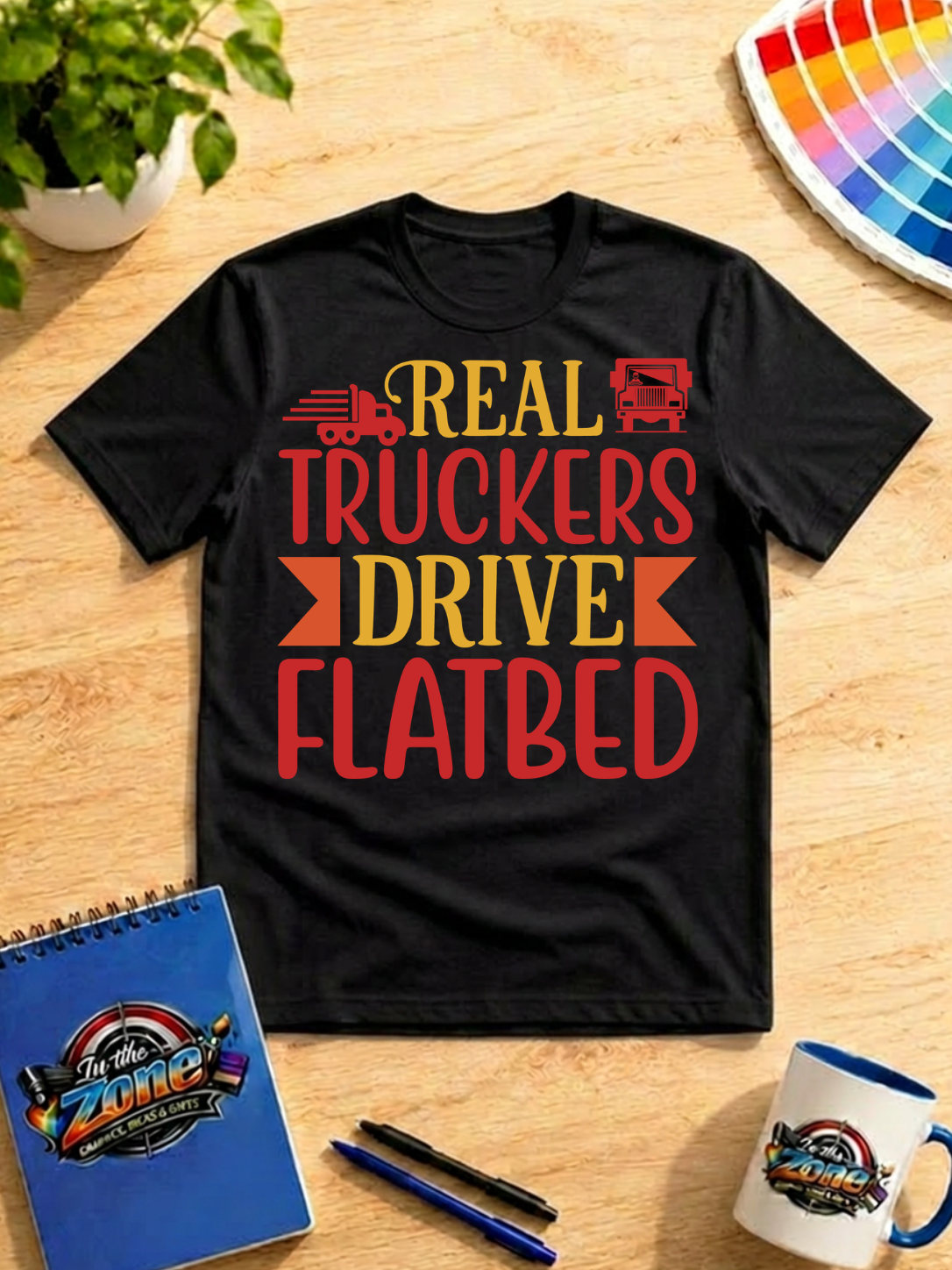 Real Truckers Drive Flatbed Graphic Shirt – Funny Flatbed Truck Driver Gift