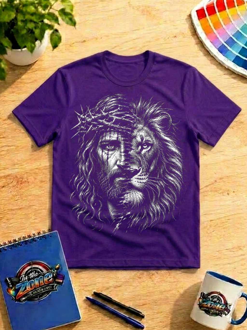 Jesus & Lion of Judah Graphic Shirt – Christian Faith T-Shirt
