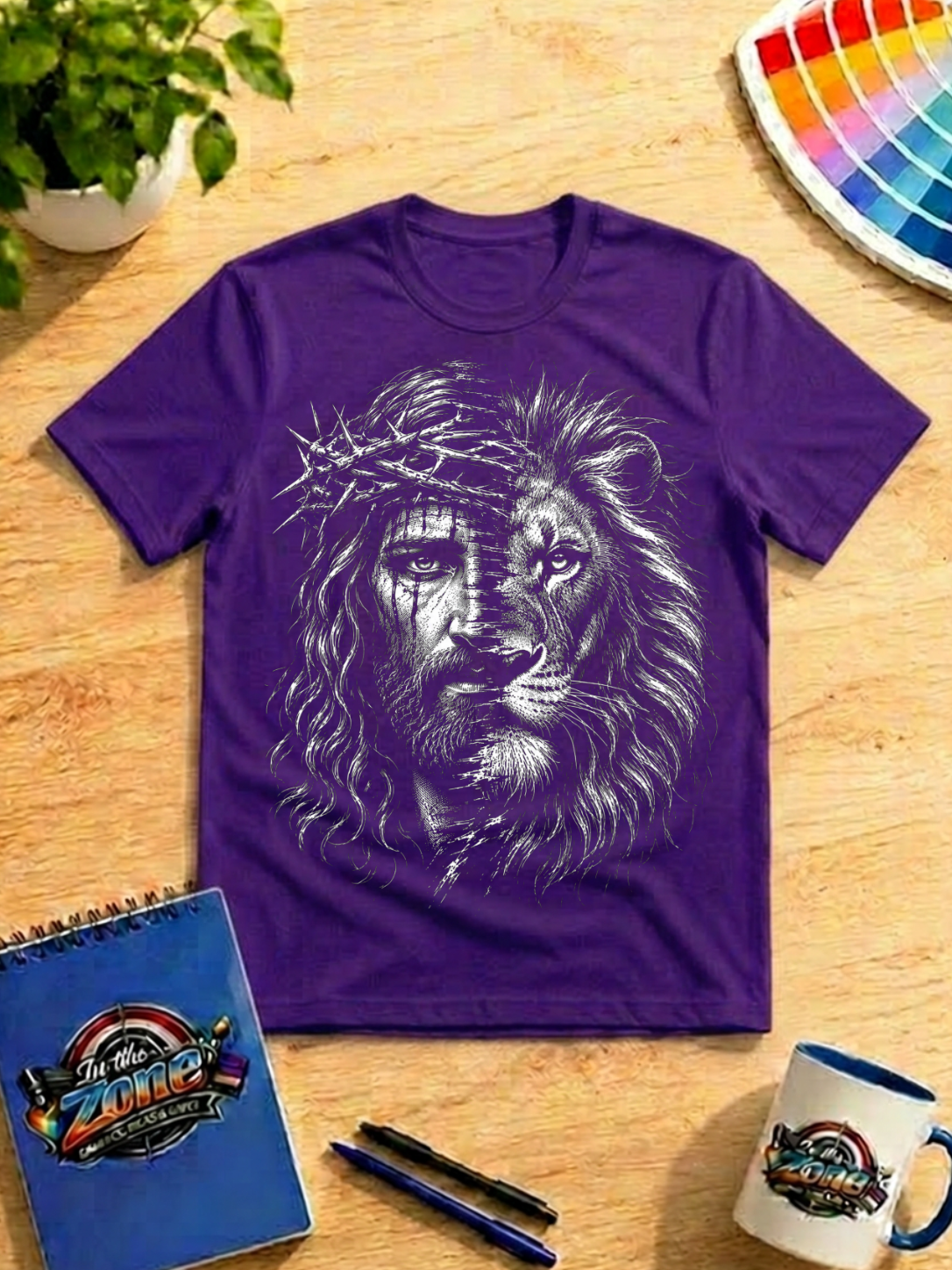 Jesus & Lion of Judah Graphic Shirt – Christian Faith T-Shirt