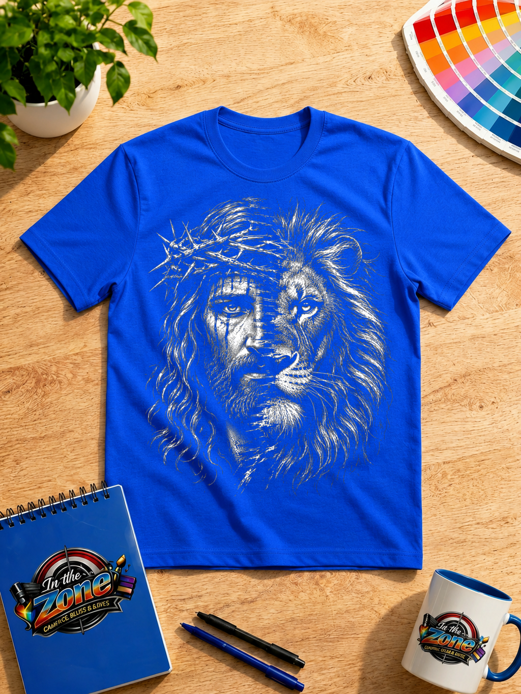 Jesus & Lion of Judah Graphic Shirt – Christian Faith T-Shirt