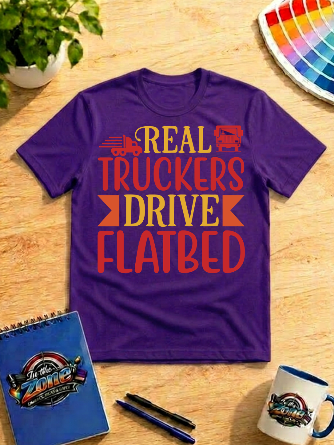 Real Truckers Drive Flatbed Graphic Shirt – Funny Flatbed Truck Driver Gift