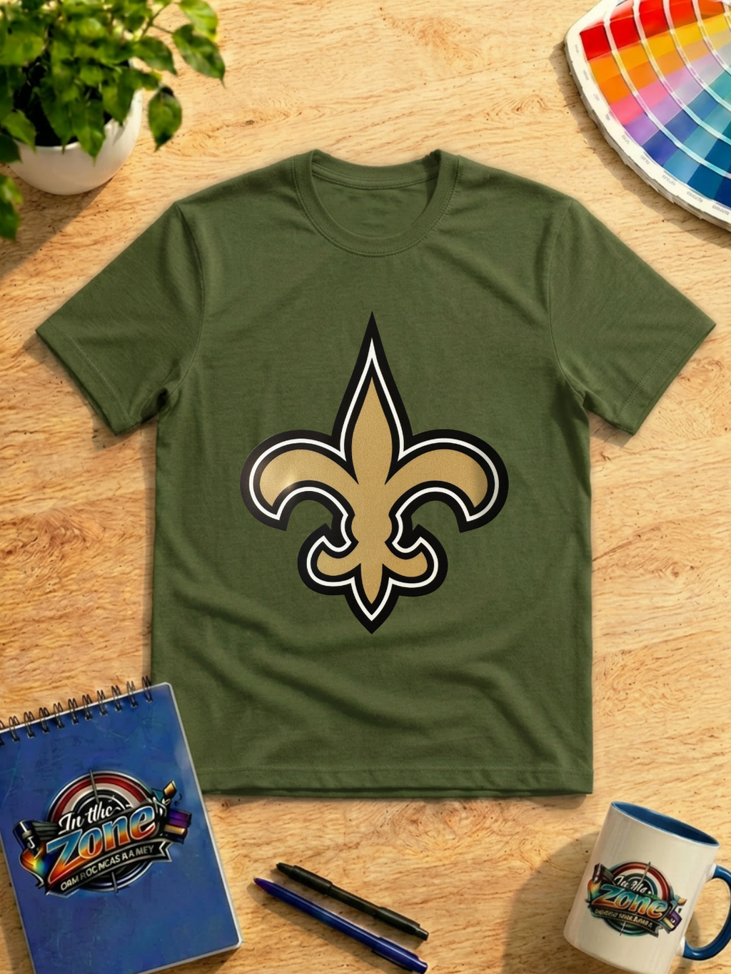 New Orleans Saints Fleur-de-Lis Graphic Shirt | Black & Gold Football Tee