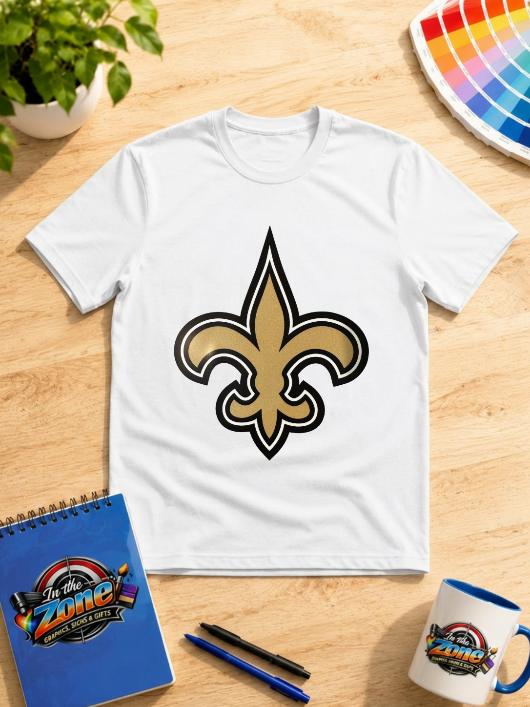New Orleans Saints Fleur-de-Lis Graphic Shirt | Black & Gold Football Tee