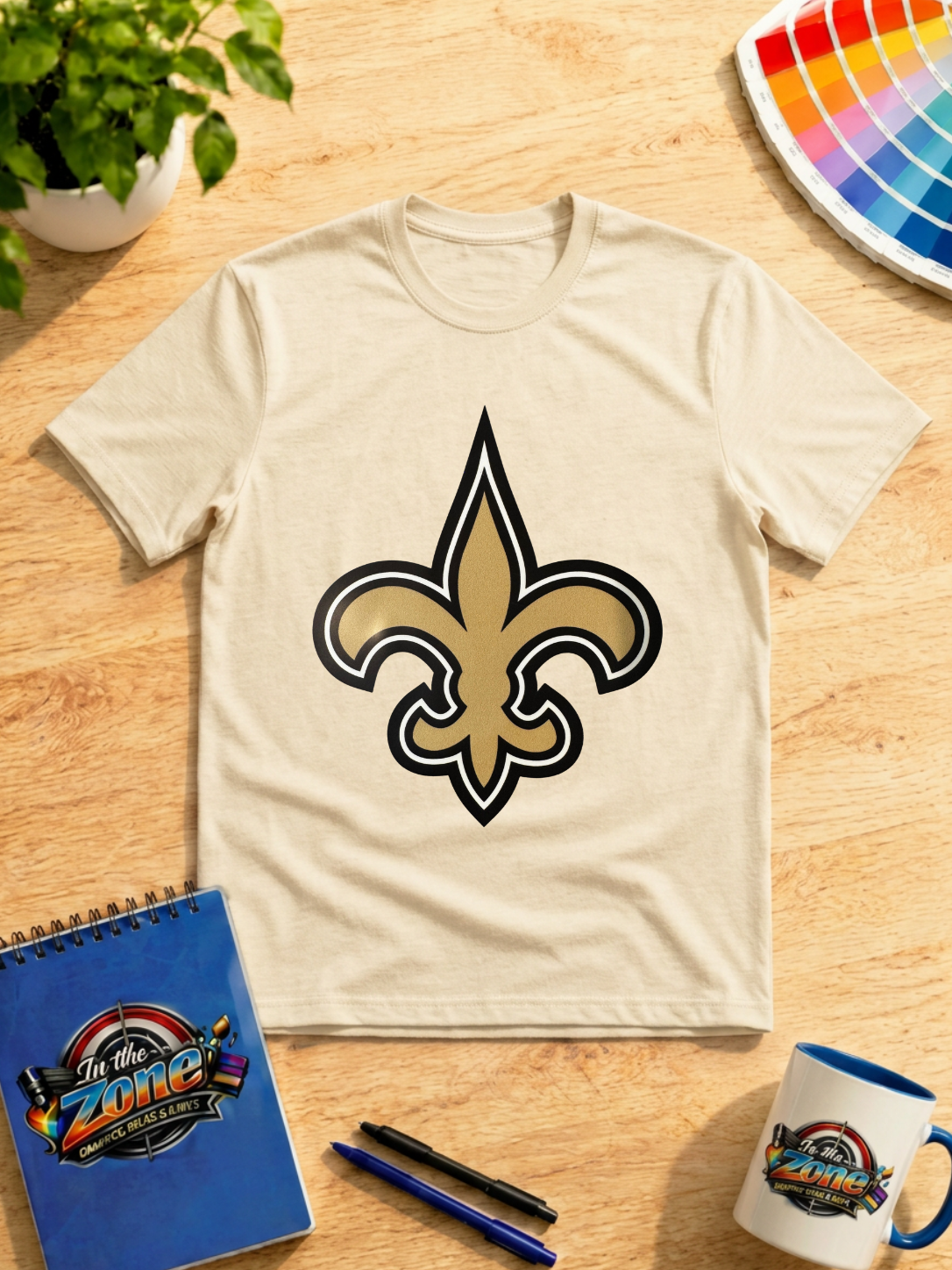 New Orleans Saints Fleur-de-Lis Graphic Shirt | Black & Gold Football Tee