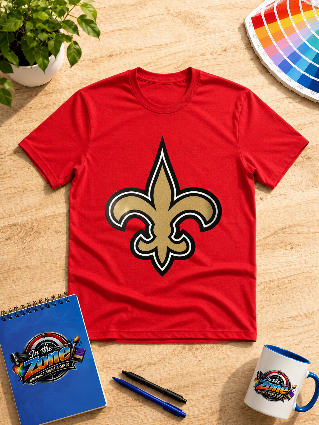 New Orleans Saints Fleur-de-Lis Graphic Shirt | Black & Gold Football Tee