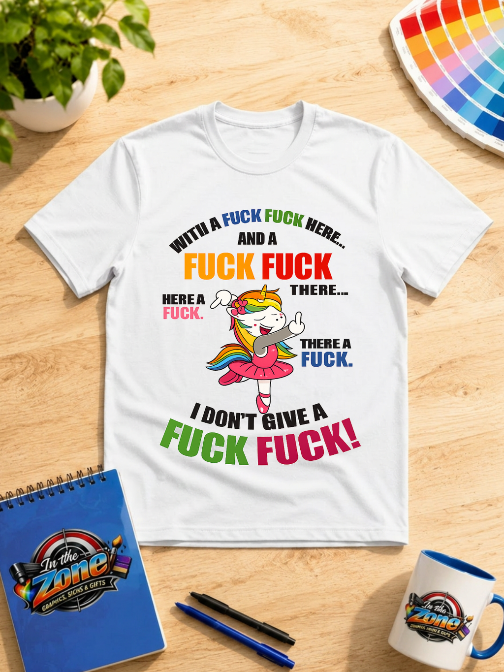 I Don’t Give a F*ck Unicorn Graphic Shirt | Funny Sarcastic Adult Tee