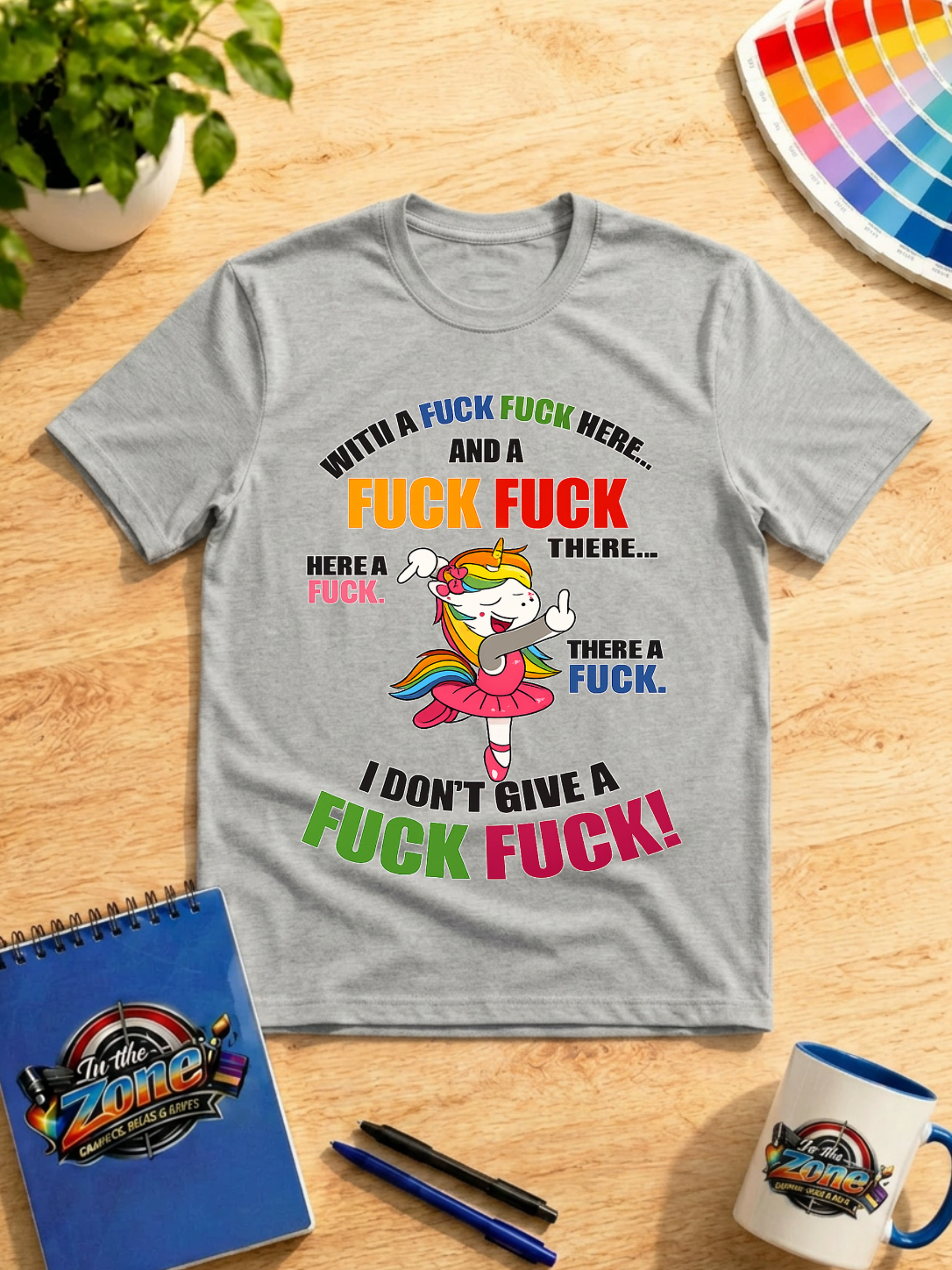 I Don’t Give a F*ck Unicorn Graphic Shirt | Funny Sarcastic Adult Tee