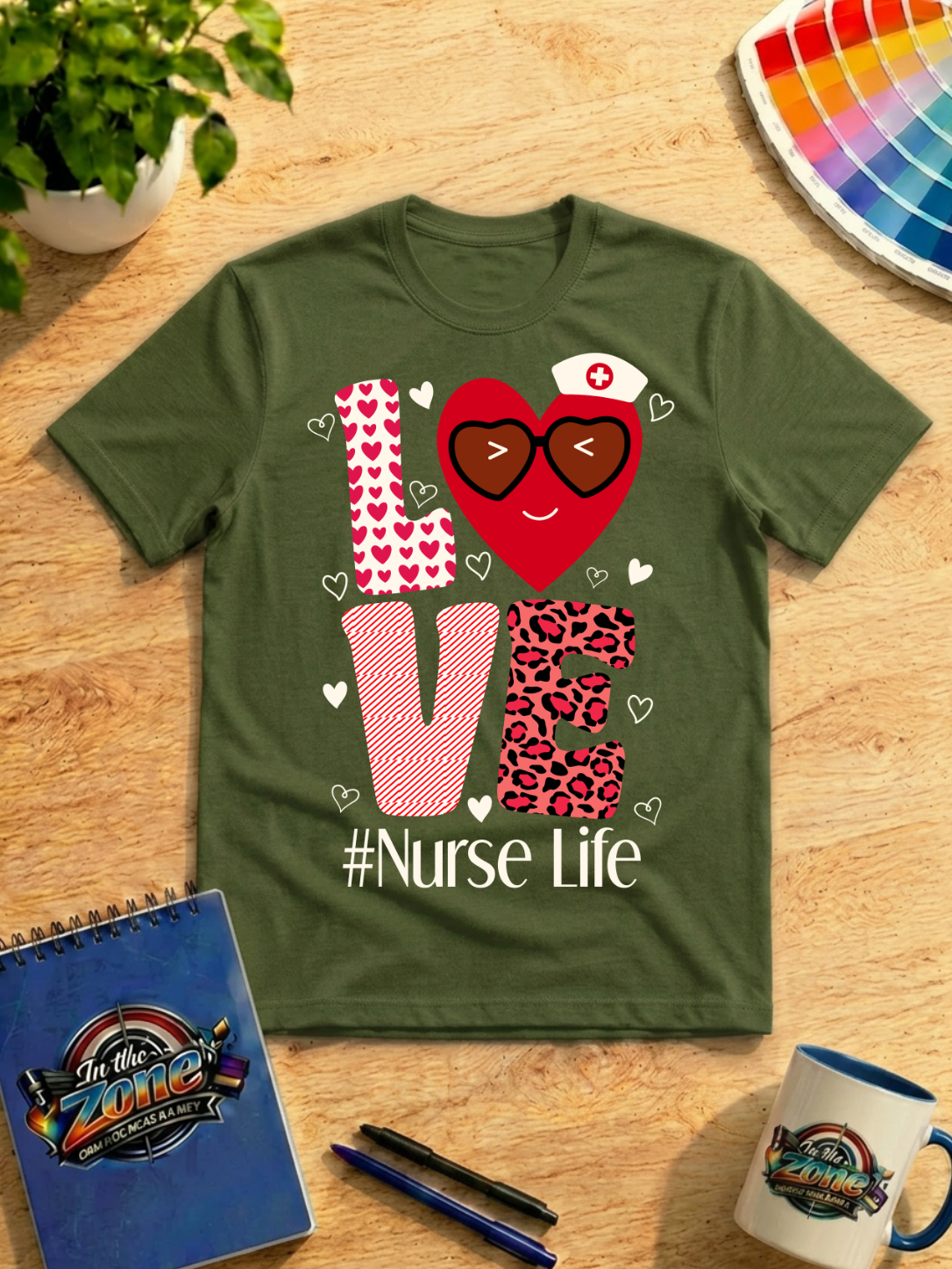 Nurse Life LOVE Shirt – Cute Nurse Heart Graphic Tee