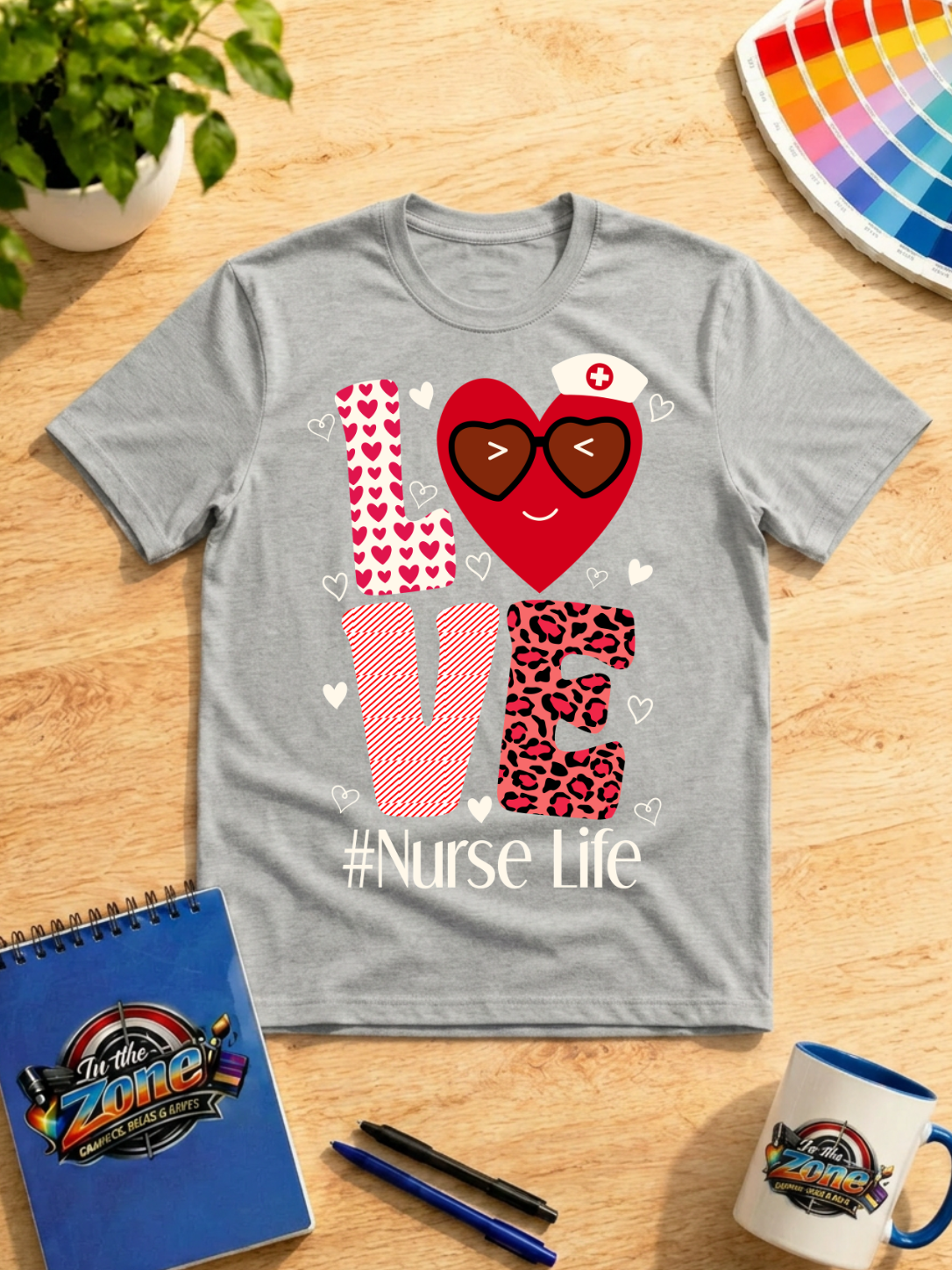 Nurse Life LOVE Shirt – Cute Nurse Heart Graphic Tee