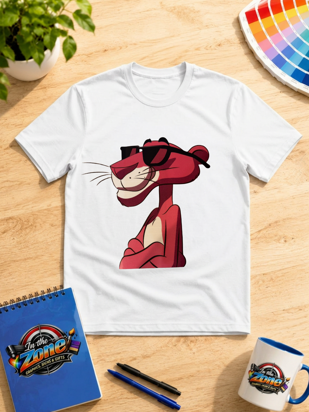 Cool Pink Panther Sunglasses Graphic Shirt | Retro Cartoon-Inspired Tee