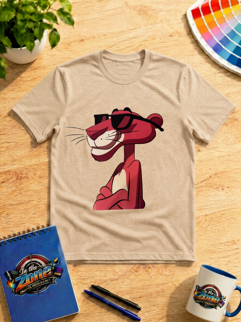 Cool Pink Panther Sunglasses Graphic Shirt | Retro Cartoon-Inspired Tee