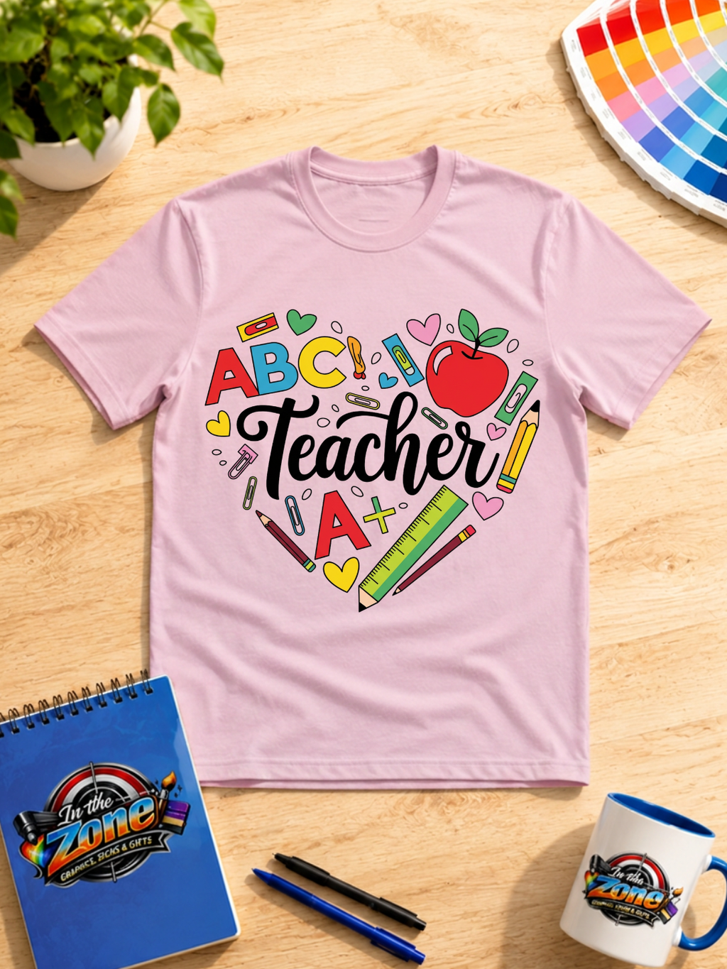 Teacher Heart Graphic Shirt | Colorful School & Classroom Teacher Tee
