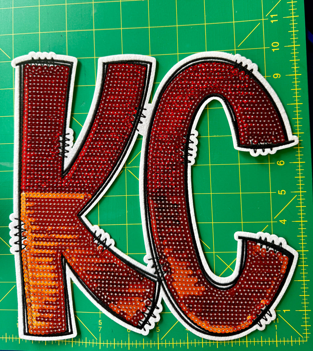 KC Red & Orange Sequin Patch