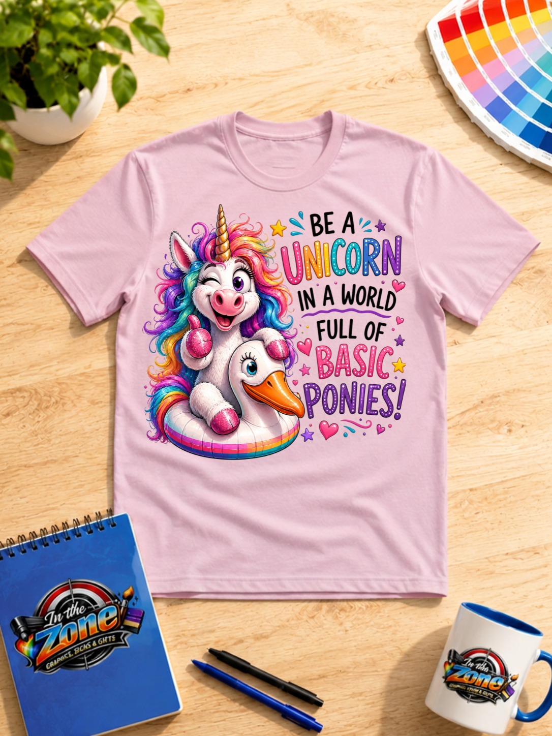 Be a Unicorn in a World Full of Basic Ponies Graphic Shirt – Colorful Funny Unicorn Tee