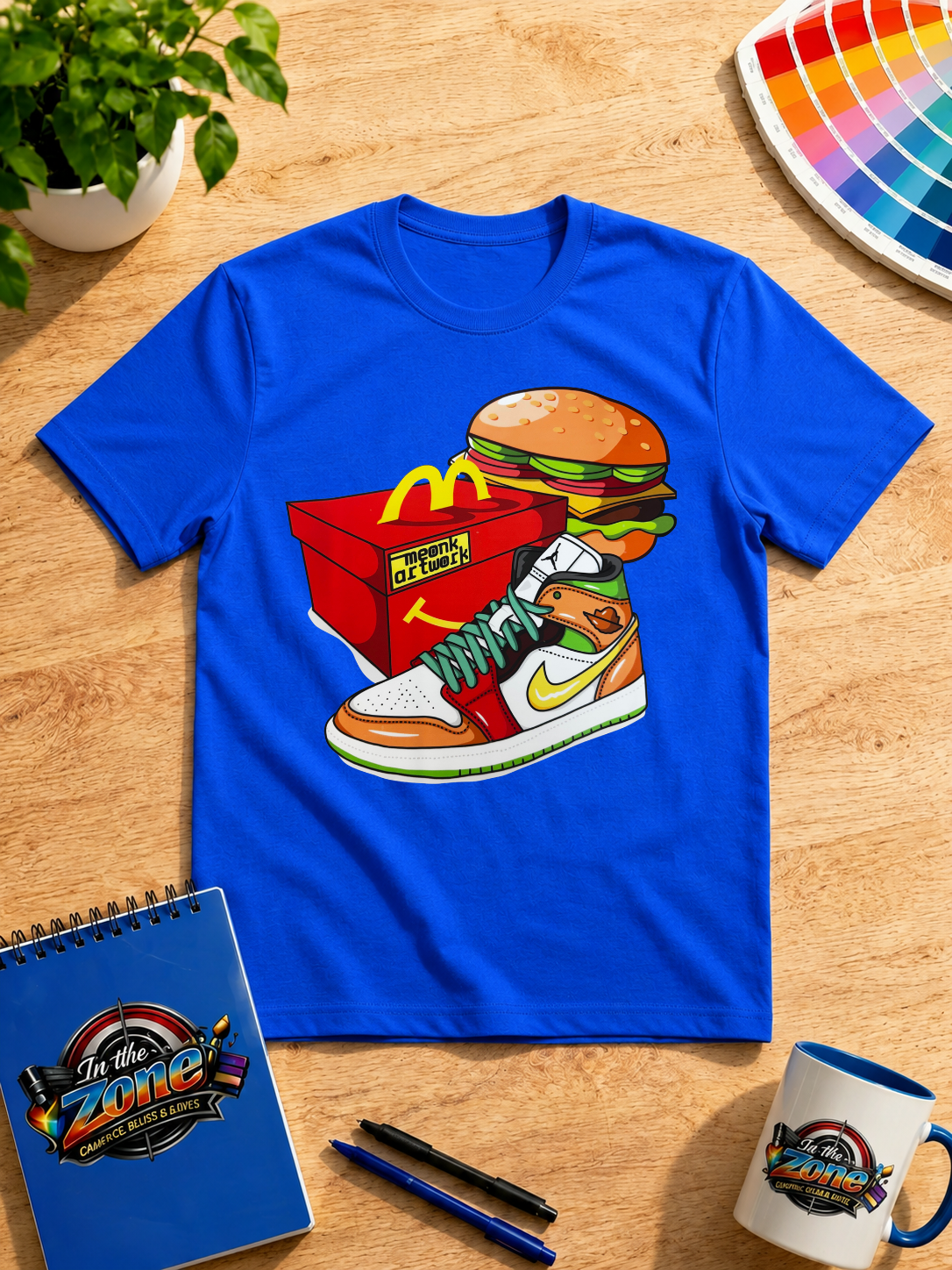 Sneaker & Burger Streetwear Graphic T-Shirt – Kicks & Fast Food Tee