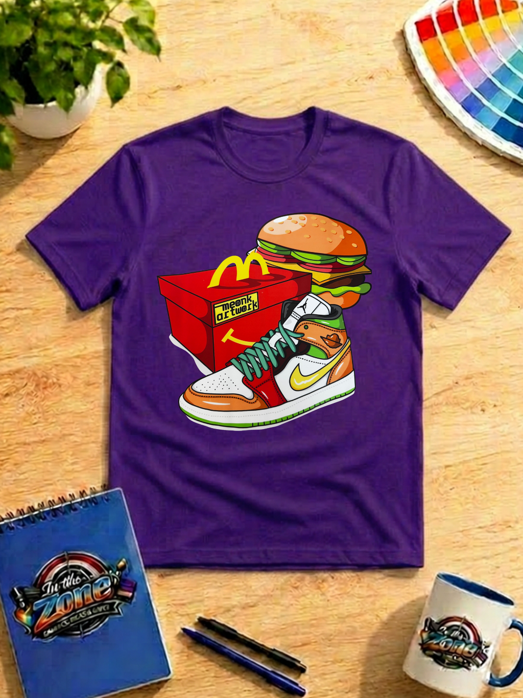 Sneaker & Burger Streetwear Graphic T-Shirt – Kicks & Fast Food Tee