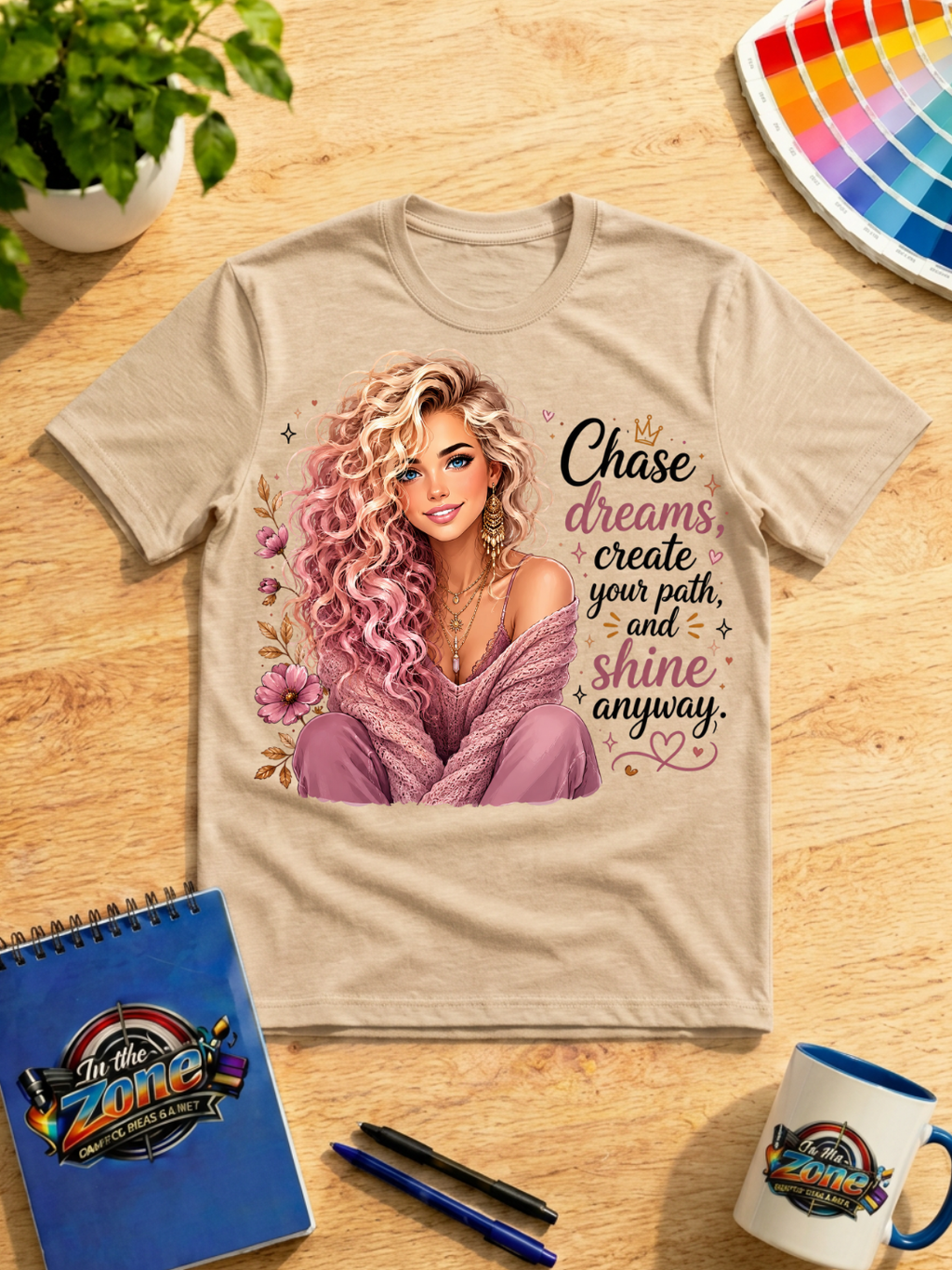 Chase Dreams, Create Your Path & Shine Anyway Graphic Shirt – Inspirational Motivational Tee