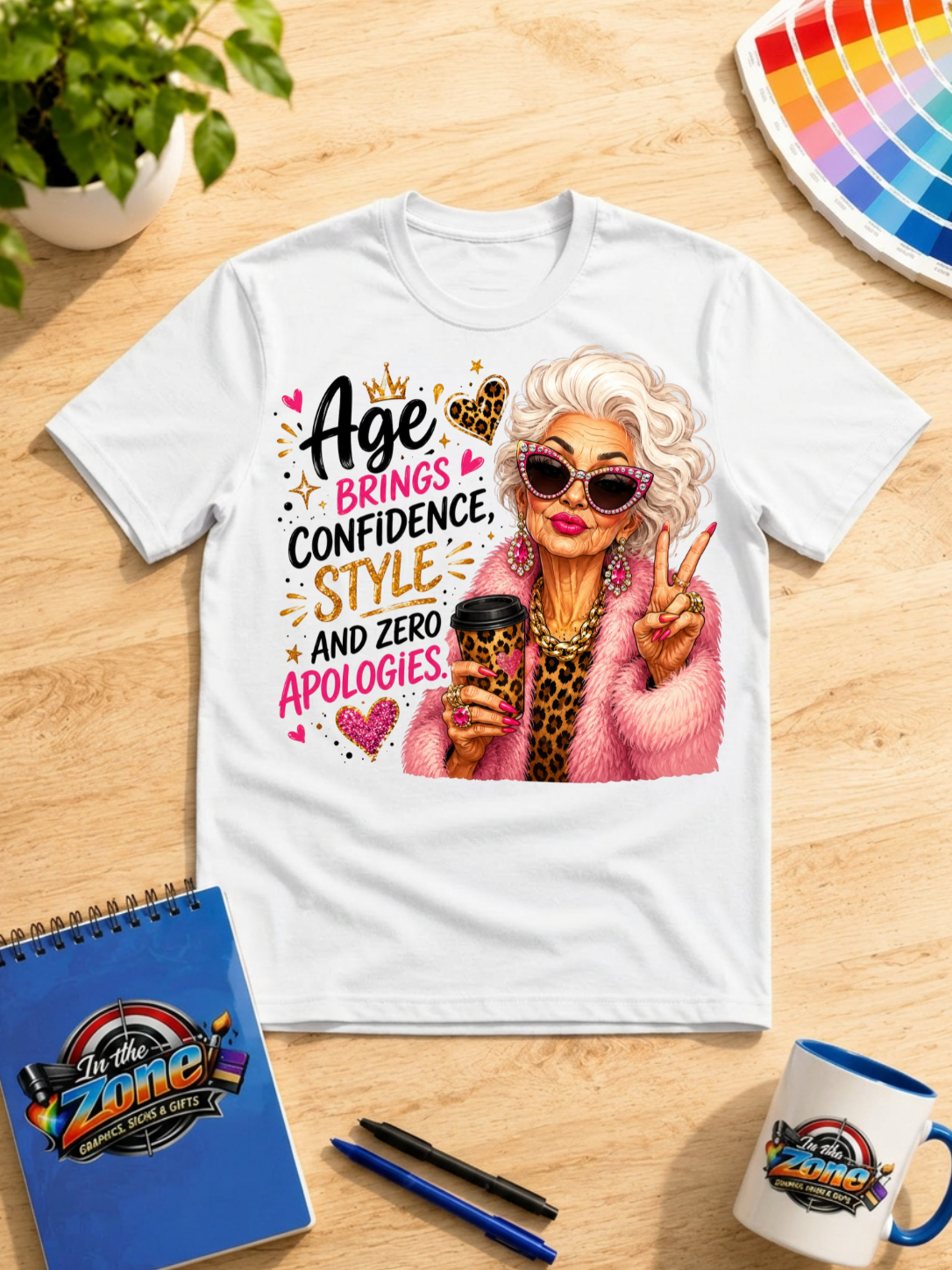 Age Brings Confidence, Style & Zero Apologies Shirt – Sassy Woman Graphic Tee