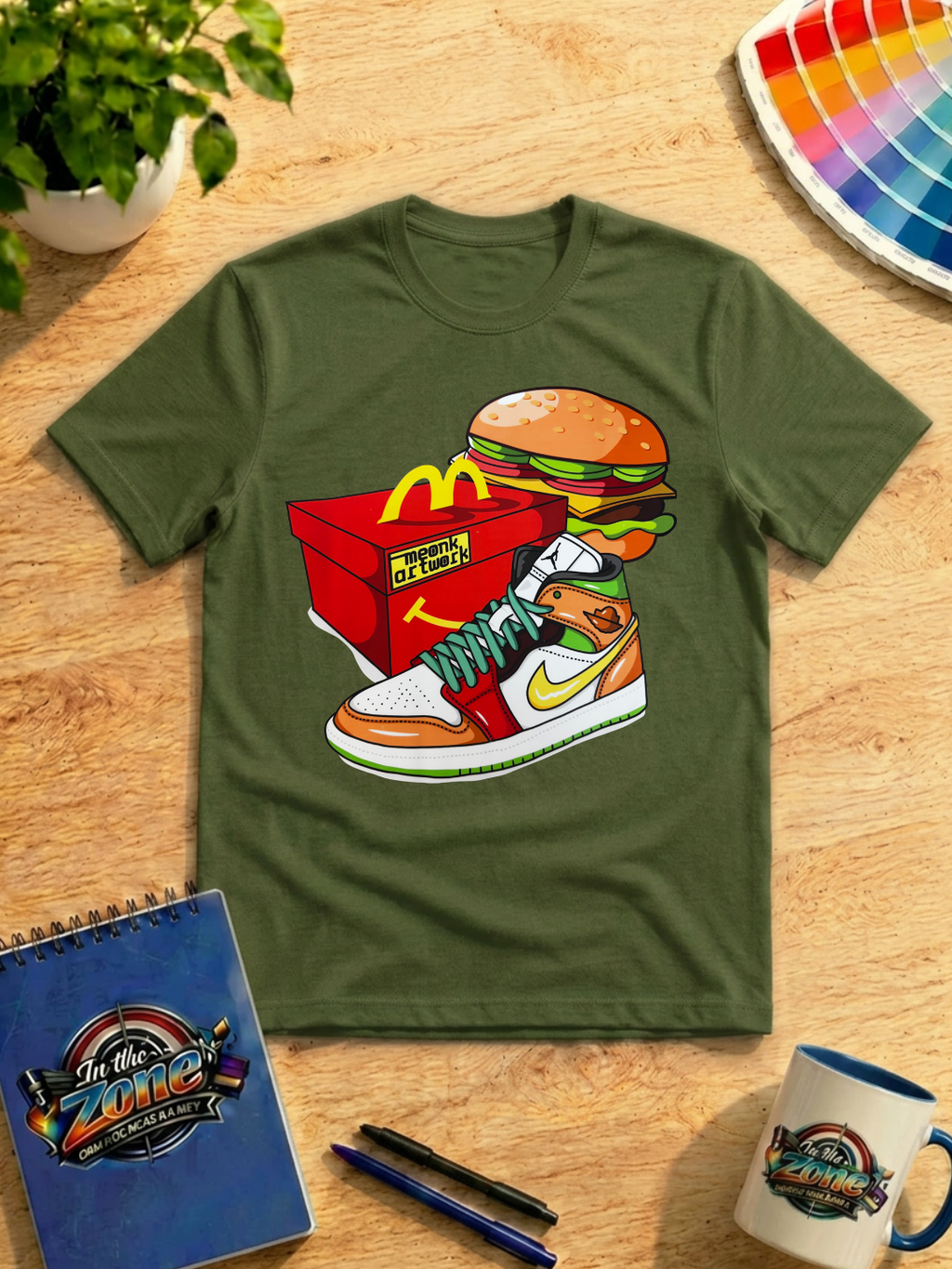 Sneaker & Burger Streetwear Graphic T-Shirt – Kicks & Fast Food Tee