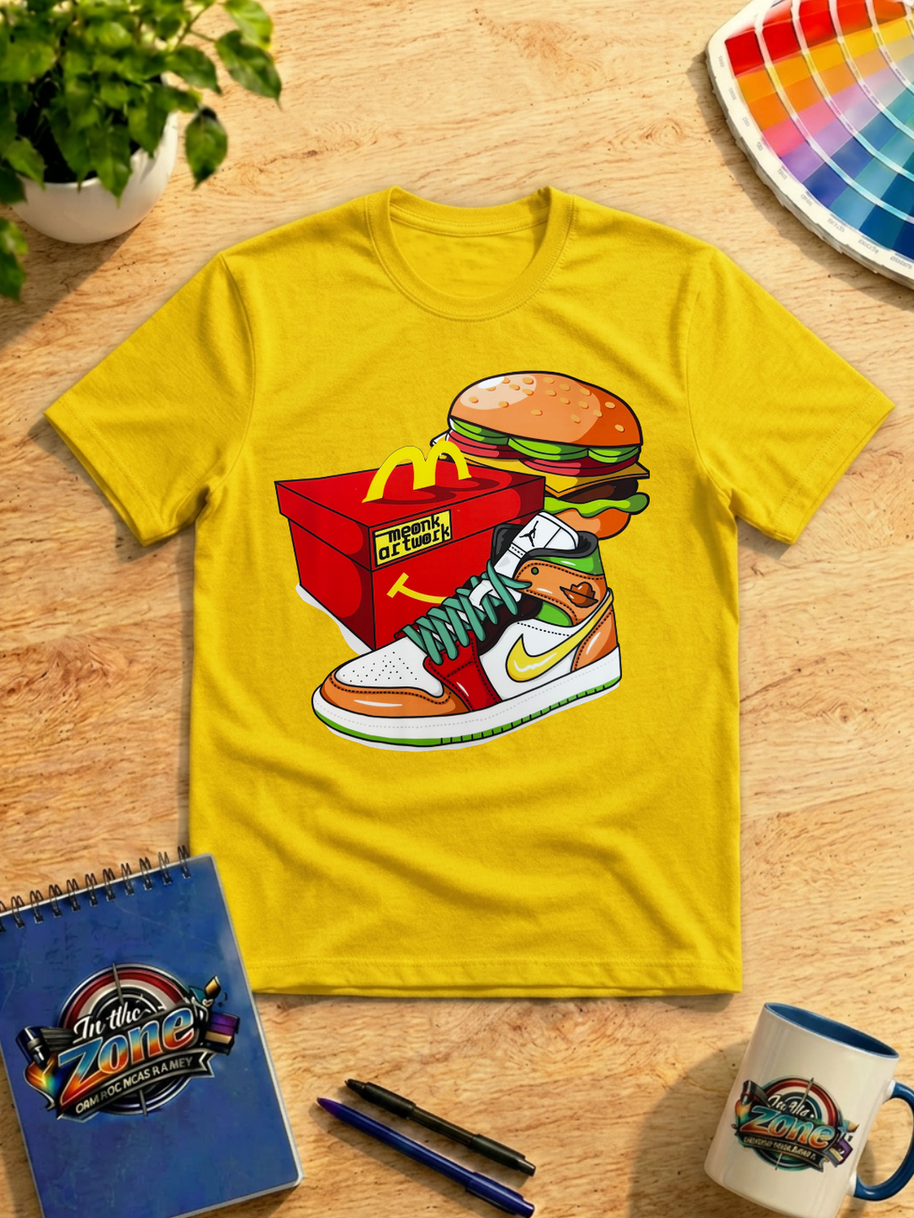 Sneaker & Burger Streetwear Graphic T-Shirt – Kicks & Fast Food Tee