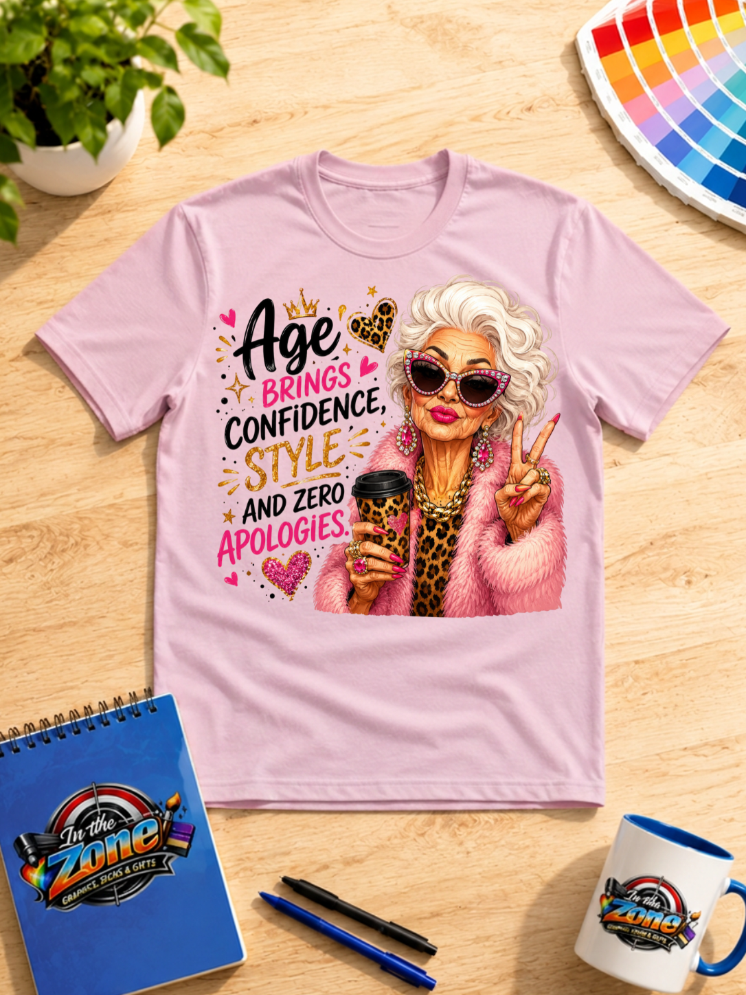 Age Brings Confidence, Style & Zero Apologies Shirt – Sassy Woman Graphic Tee
