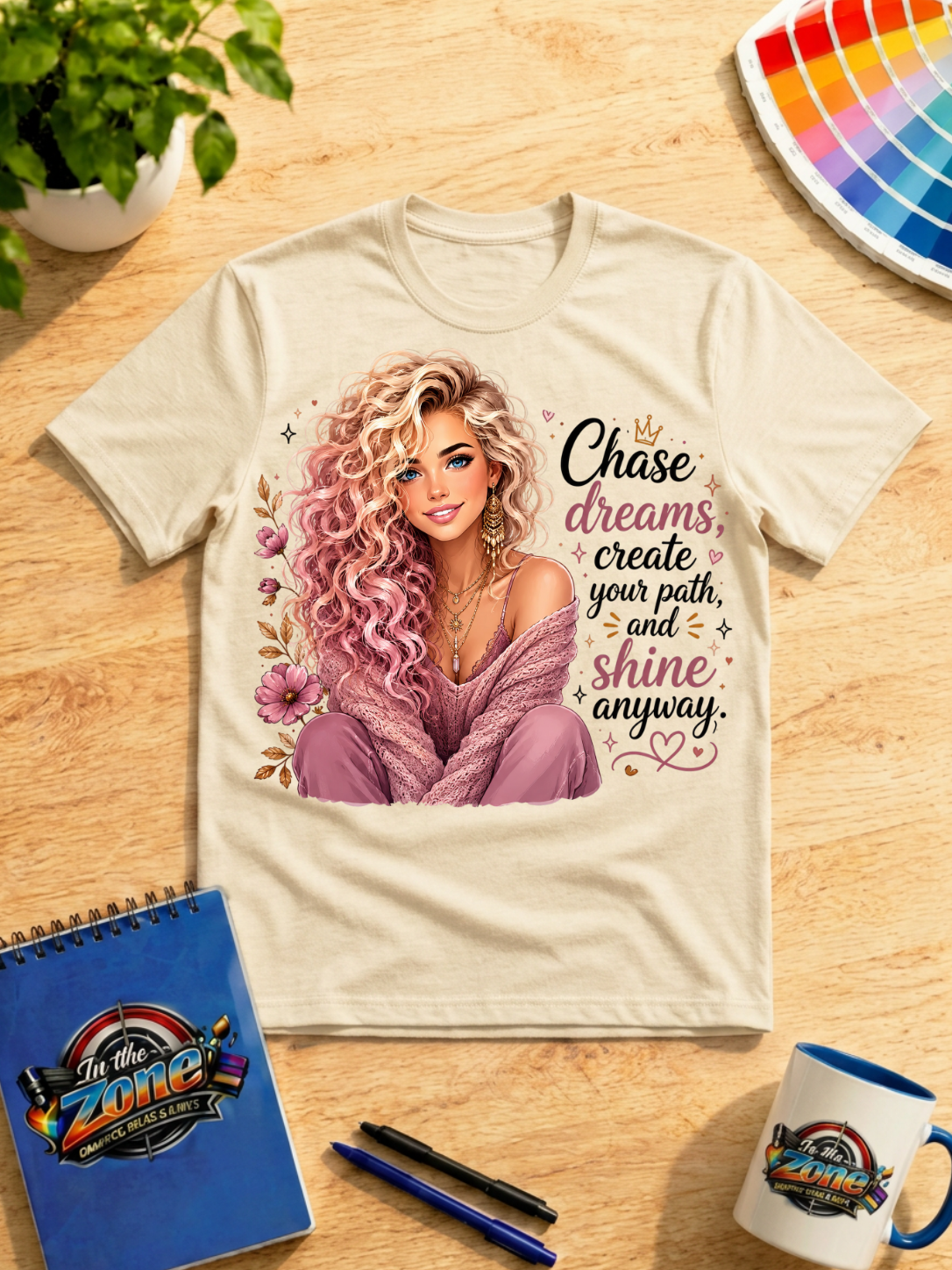 Chase Dreams, Create Your Path & Shine Anyway Graphic Shirt – Inspirational Motivational Tee