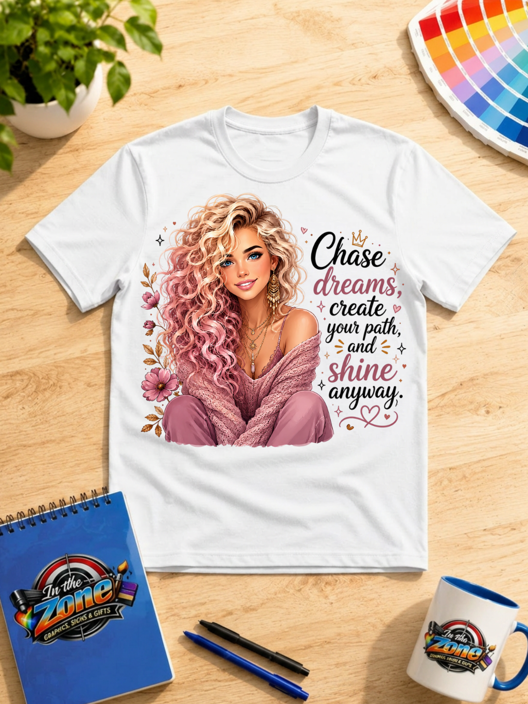 Chase Dreams, Create Your Path & Shine Anyway Graphic Shirt – Inspirational Motivational Tee