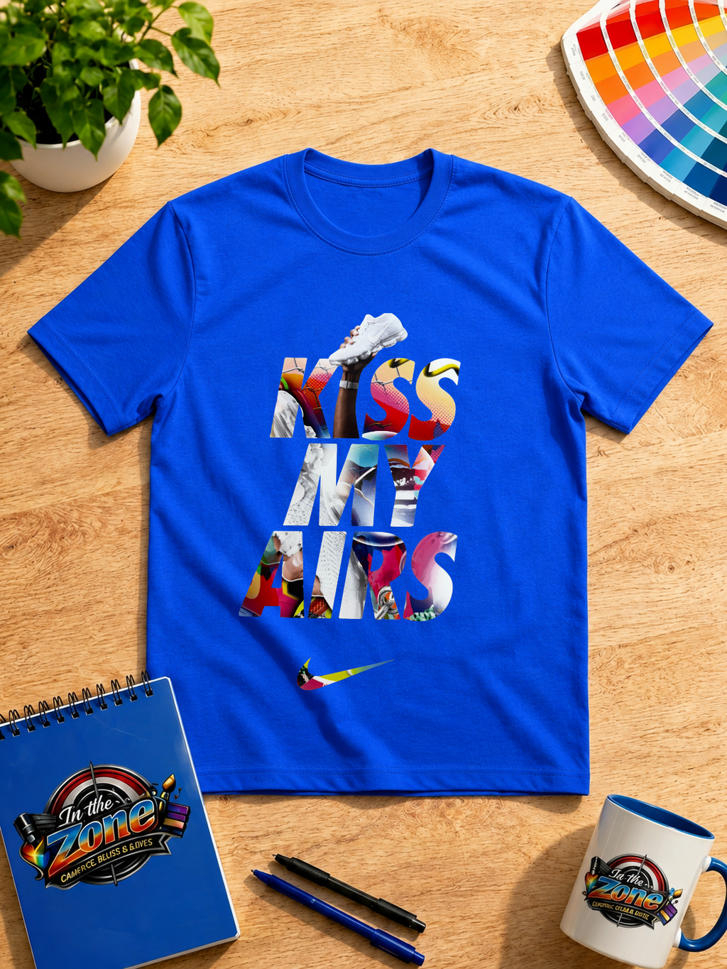 Kiss My Airs Sneaker Graphic T-Shirt – Colorful Sneakerhead Streetwear Tee