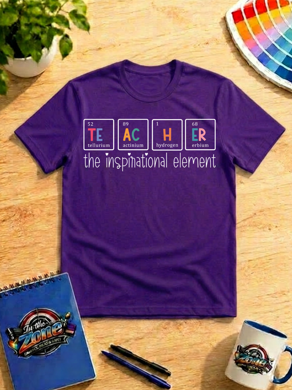 Teacher The Inspirational Element Graphic Shirt in White – Periodic Table Teacher Tee