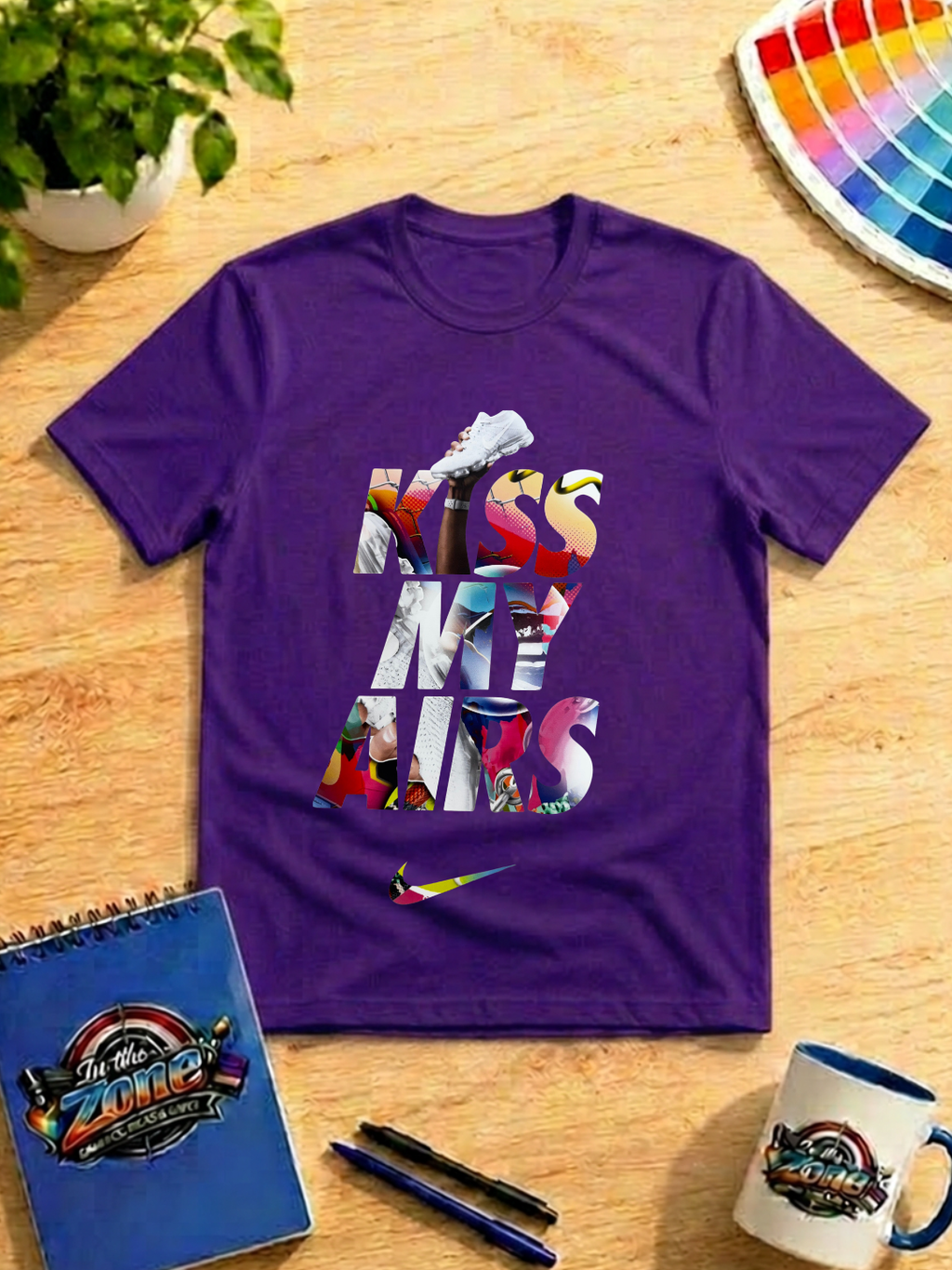 Kiss My Airs Sneaker Graphic T-Shirt – Colorful Sneakerhead Streetwear Tee