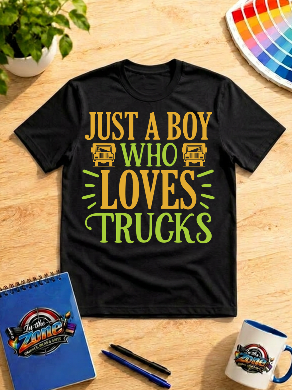 Just a Boy Who Loves Trucks – Truck Lover Graphic Shirt | Trucker Gift