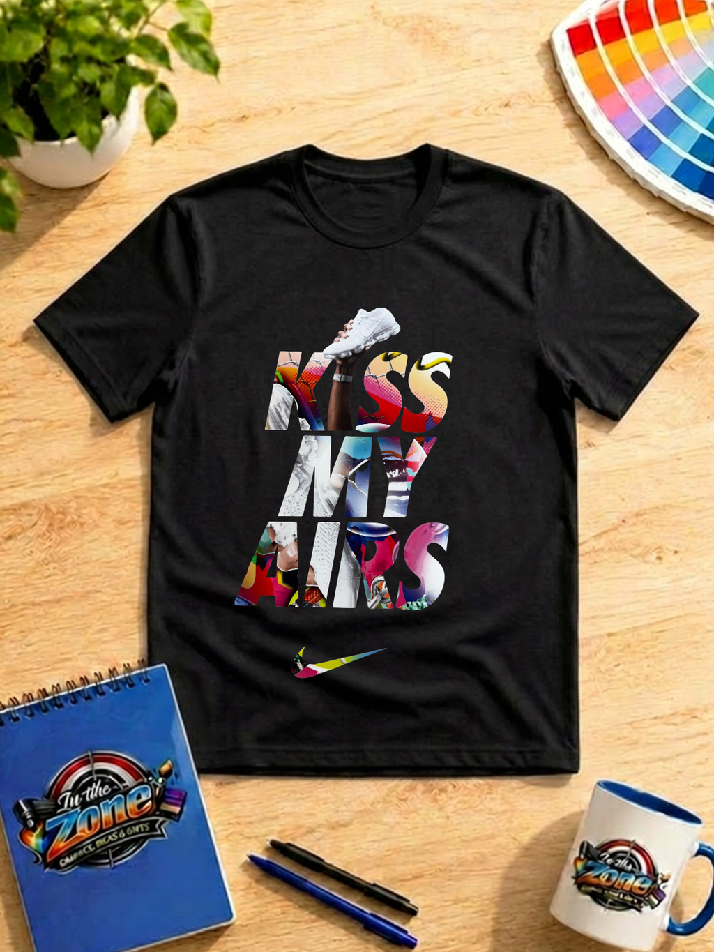 Kiss My Airs Sneaker Graphic T-Shirt – Colorful Sneakerhead Streetwear Tee