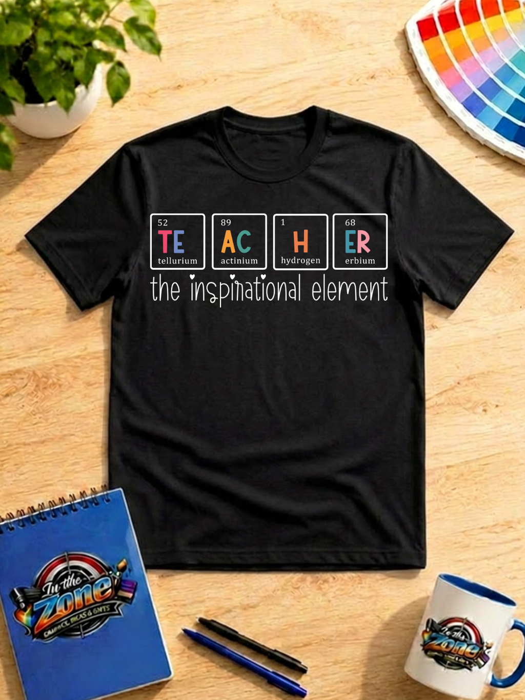 Teacher The Inspirational Element Graphic Shirt in White – Periodic Table Teacher Tee