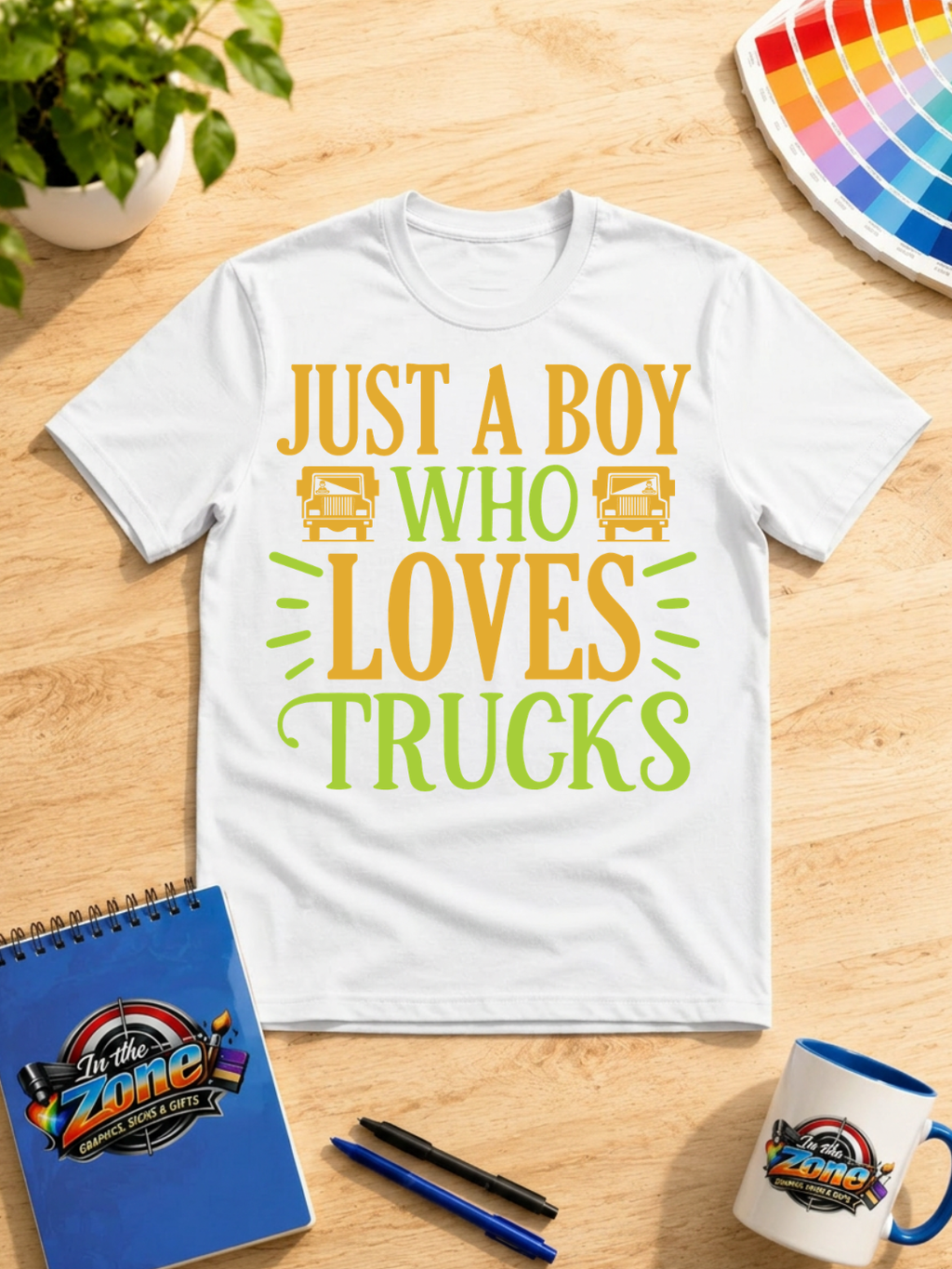 Just a Boy Who Loves Trucks – Truck Lover Graphic Shirt | Trucker Gift