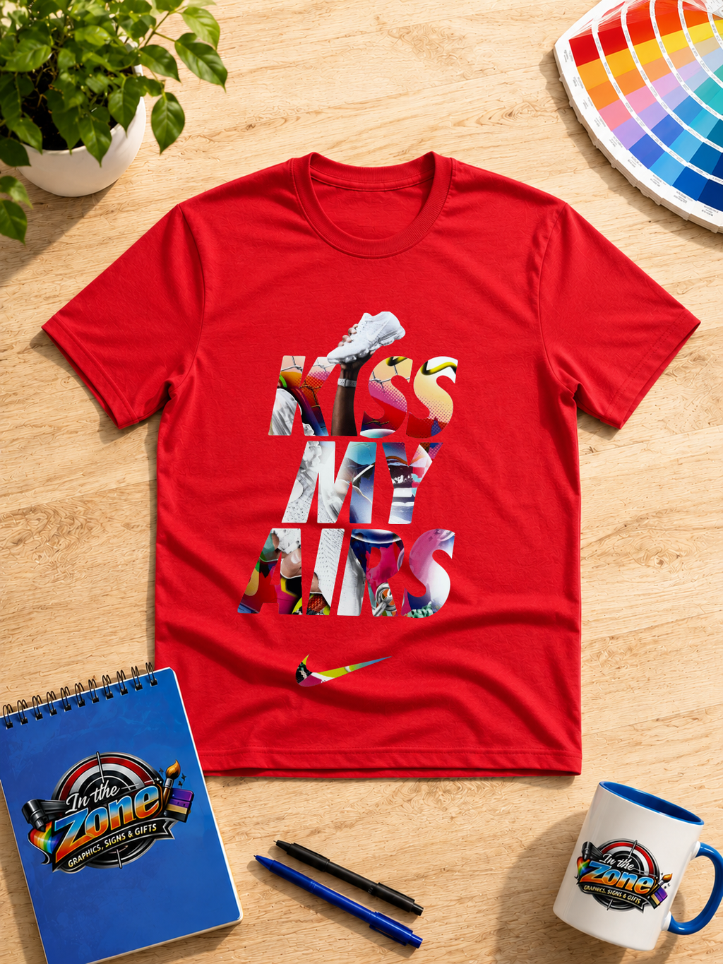 Kiss My Airs Sneaker Graphic T-Shirt – Colorful Sneakerhead Streetwear Tee