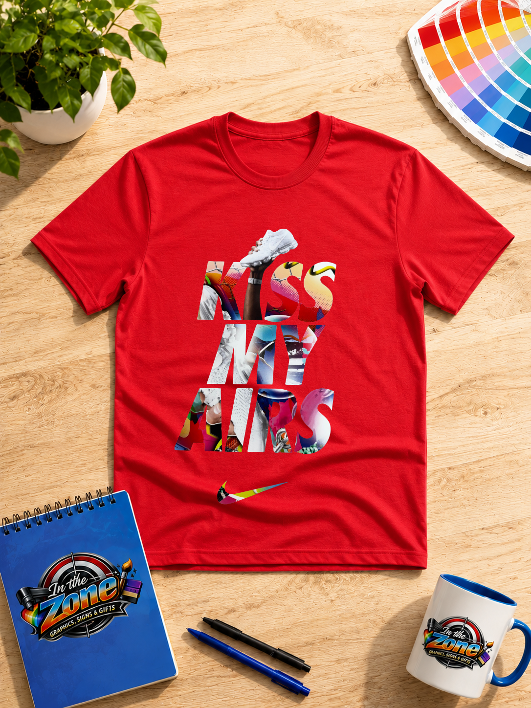 Kiss My Airs Sneaker Graphic T-Shirt – Colorful Sneakerhead Streetwear Tee