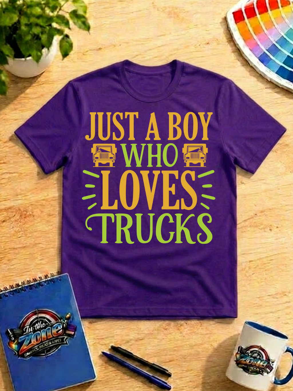 Just a Boy Who Loves Trucks – Truck Lover Graphic Shirt | Trucker Gift