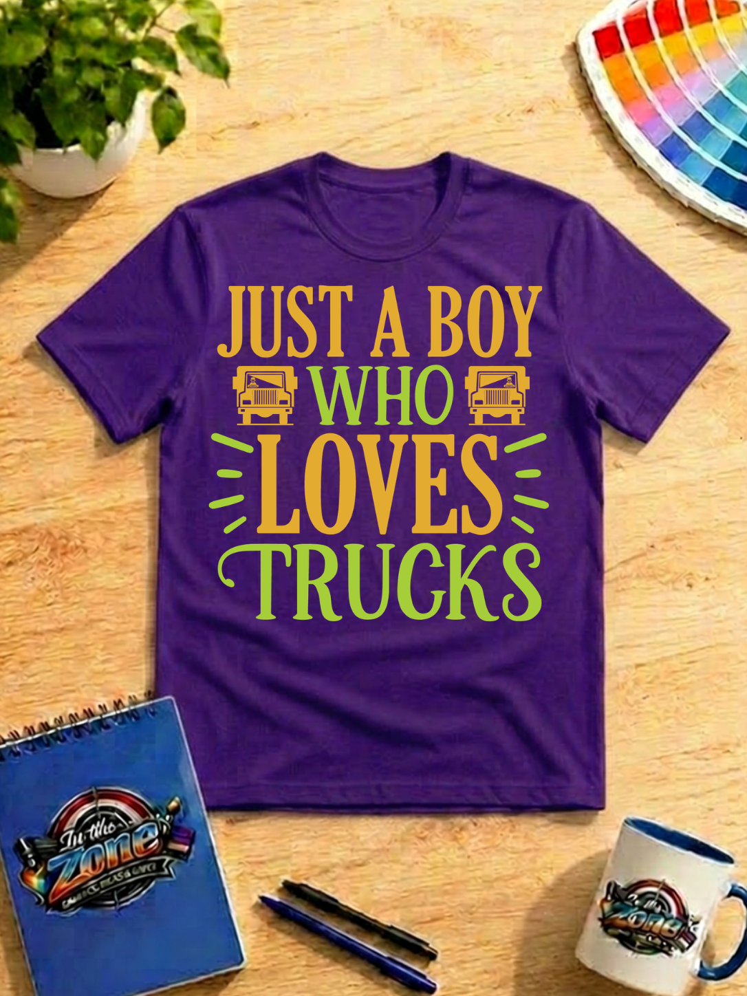 Just a Boy Who Loves Trucks – Truck Lover Graphic Shirt | Trucker Gift