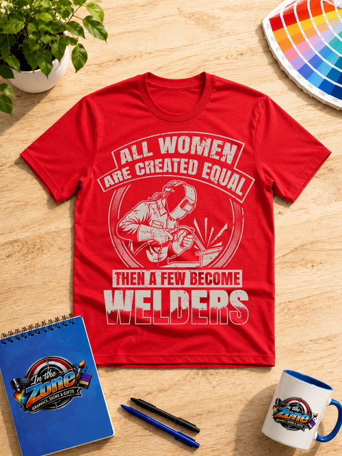 All Women Are Created Equal, Then a Few Become Welders Graphic Shirt – Women Welder Tee
