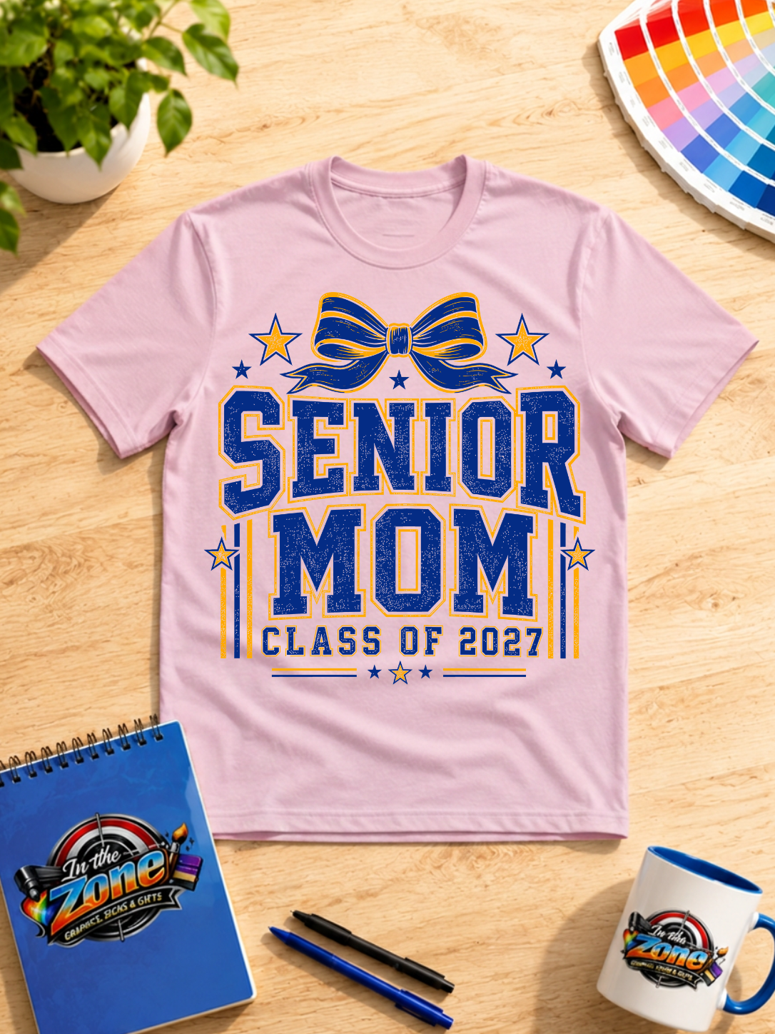 Senior Mom Class of 2027 Graphic T-Shirt | Graduation Mom Shirt | Proud Senior Parent Tee