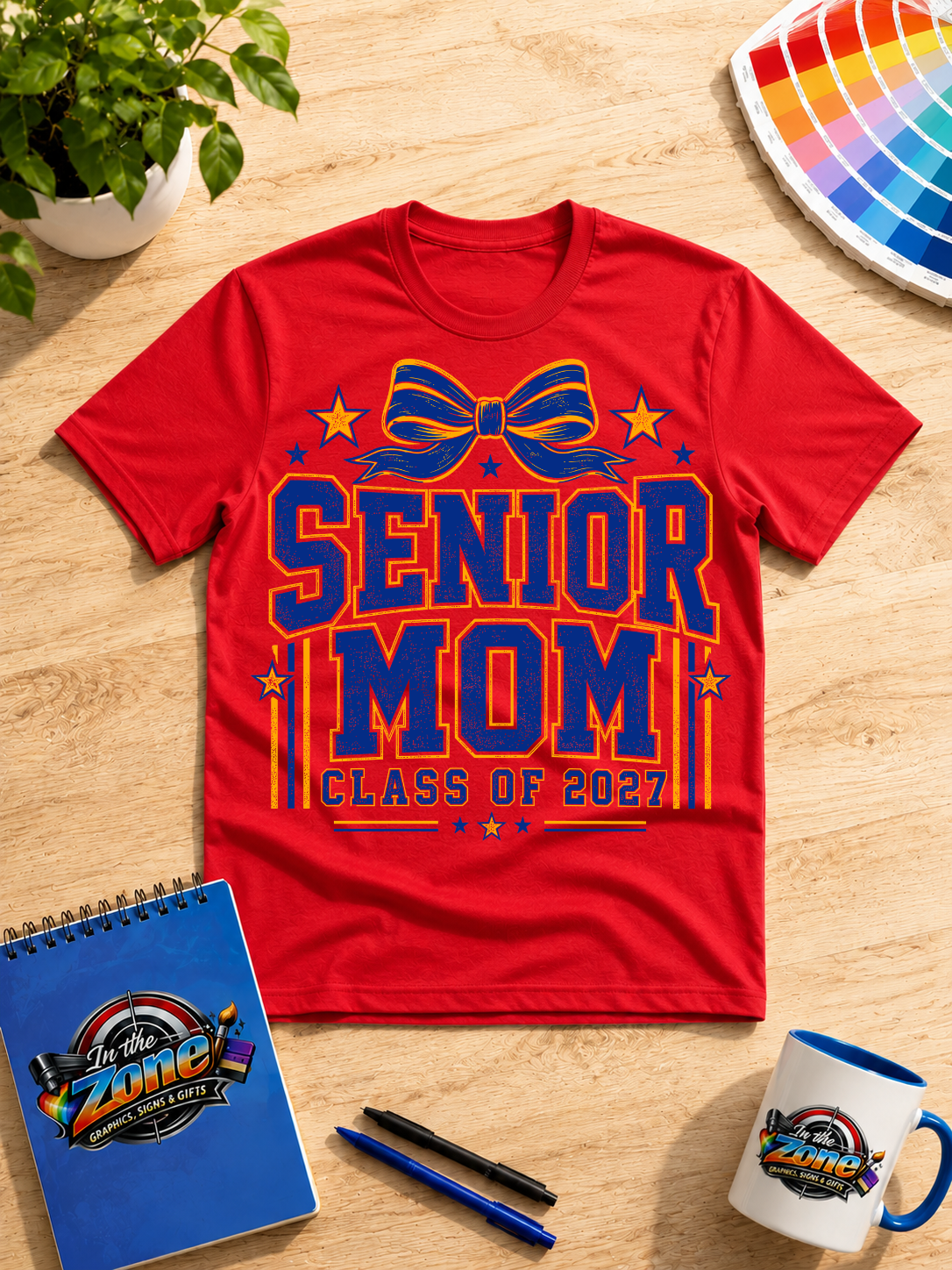 Senior Mom Class of 2027 Graphic T-Shirt | Graduation Mom Shirt | Proud Senior Parent Tee