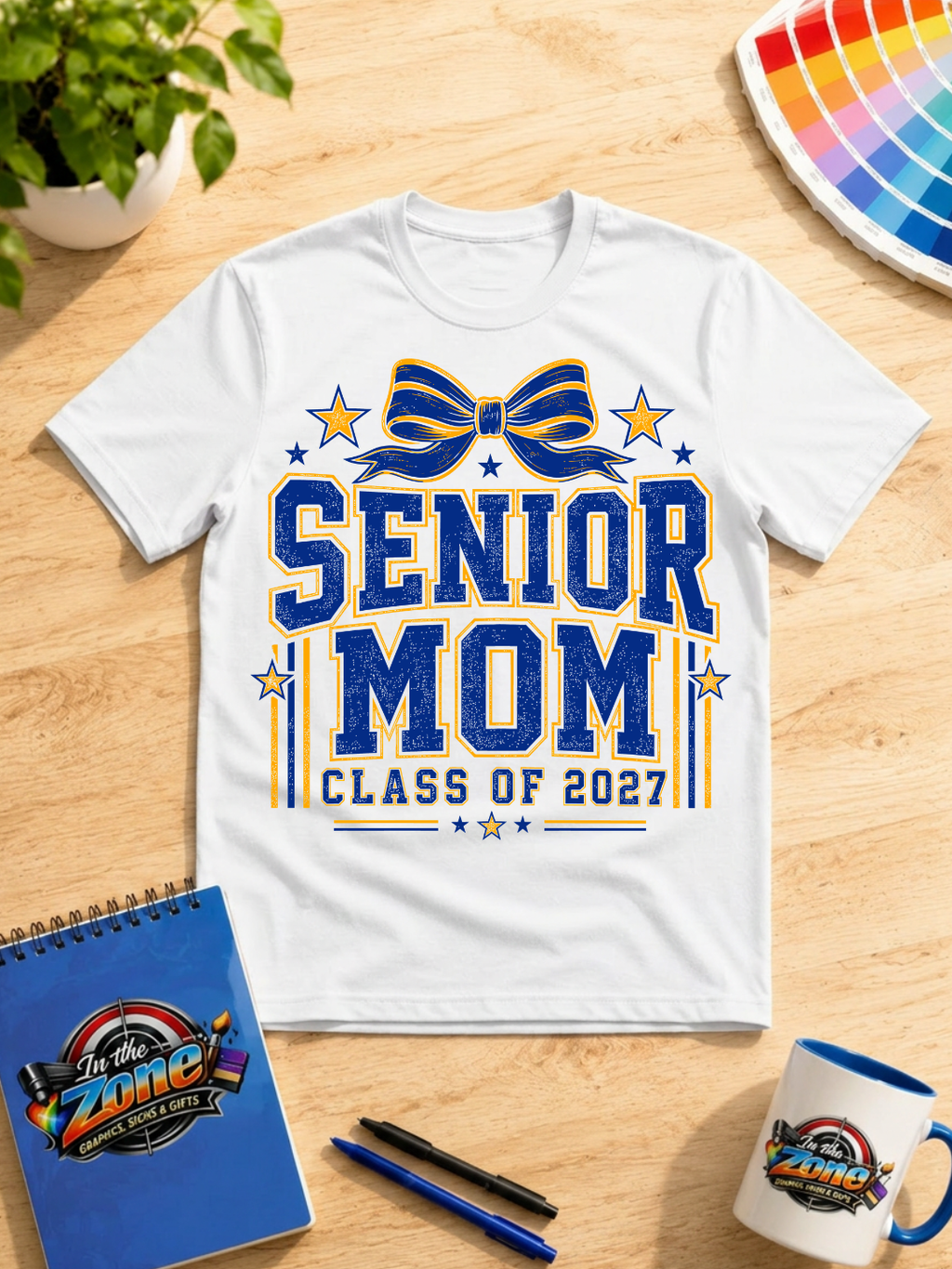 Senior Mom Class of 2027 Graphic T-Shirt | Graduation Mom Shirt | Proud Senior Parent Tee